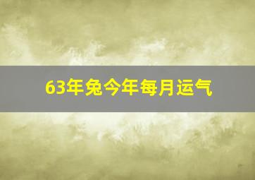 63年兔今年每月运气