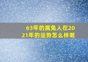 63年的属兔人在2021年的运势怎么样呢