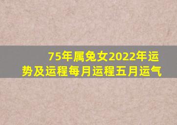 75年属兔女2022年运势及运程每月运程五月运气