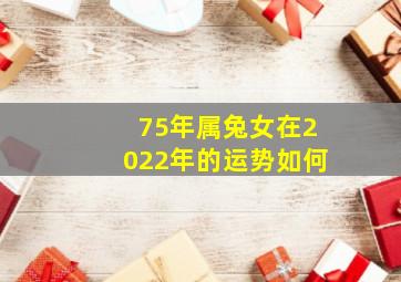 75年属兔女在2022年的运势如何