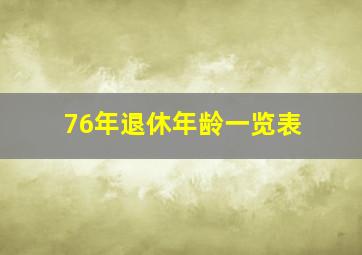 76年退休年龄一览表