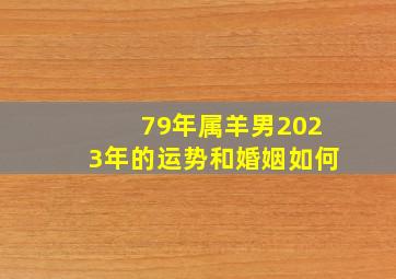 79年属羊男2023年的运势和婚姻如何