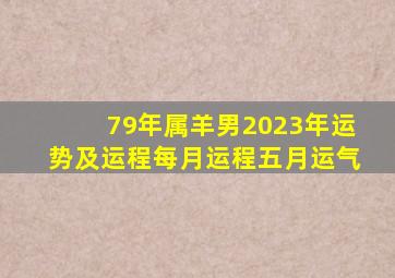 79年属羊男2023年运势及运程每月运程五月运气