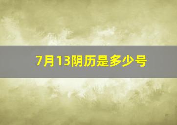 7月13阴历是多少号