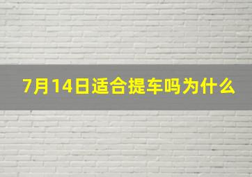 7月14日适合提车吗为什么