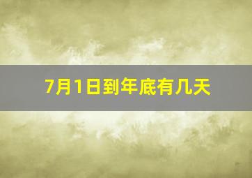 7月1日到年底有几天