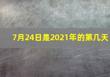 7月24日是2021年的第几天