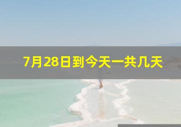 7月28日到今天一共几天