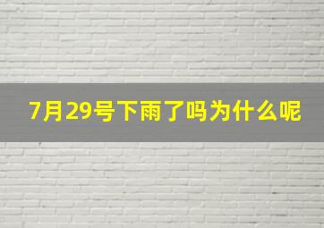 7月29号下雨了吗为什么呢