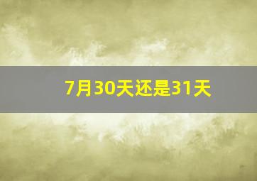 7月30天还是31天