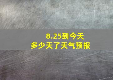 8.25到今天多少天了天气预报