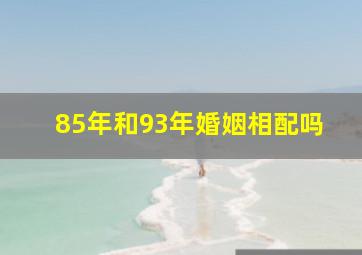 85年和93年婚姻相配吗