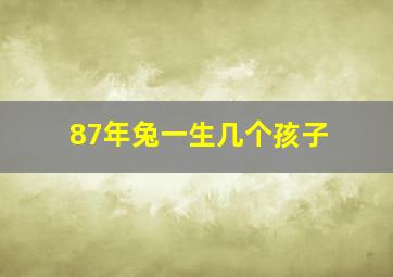 87年兔一生几个孩子