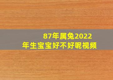 87年属兔2022年生宝宝好不好呢视频