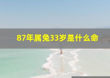 87年属兔33岁是什么命