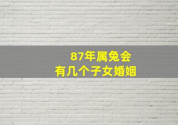 87年属兔会有几个子女婚姻