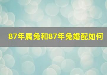 87年属兔和87年兔婚配如何