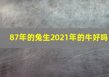 87年的兔生2021年的牛好吗