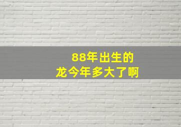 88年出生的龙今年多大了啊