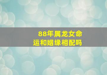 88年属龙女命运和姻缘相配吗