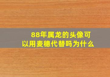 88年属龙的头像可以用麦穗代替吗为什么