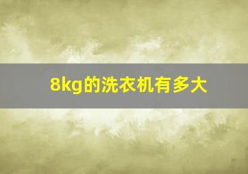 8kg的洗衣机有多大