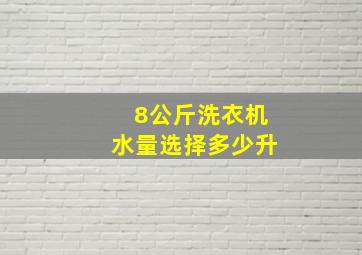 8公斤洗衣机水量选择多少升