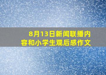 8月13日新闻联播内容和小学生观后感作文