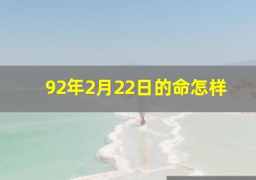 92年2月22日的命怎样