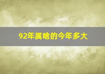 92年属啥的今年多大