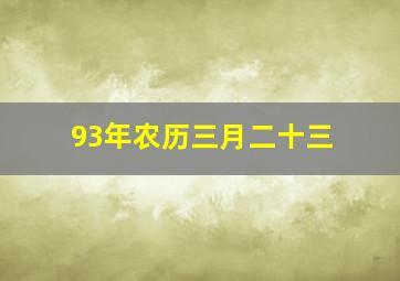 93年农历三月二十三