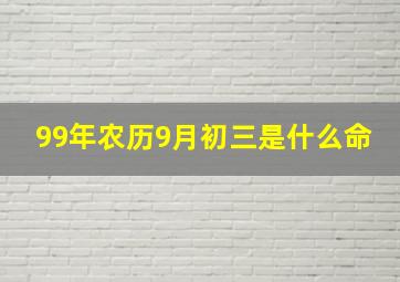 99年农历9月初三是什么命