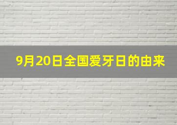 9月20日全国爱牙日的由来