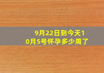 9月22日到今天10月5号怀孕多少周了