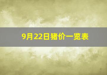 9月22日猪价一览表