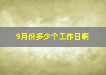 9月份多少个工作日啊