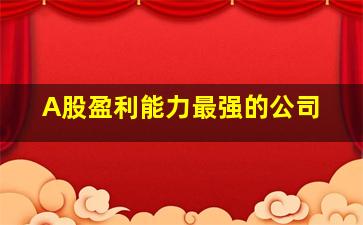 A股盈利能力最强的公司