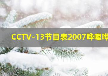 CCTV-13节目表2007哗哩哗哩