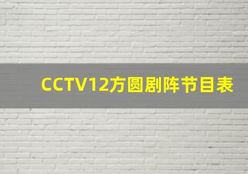 CCTV12方圆剧阵节目表