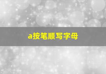 a按笔顺写字母