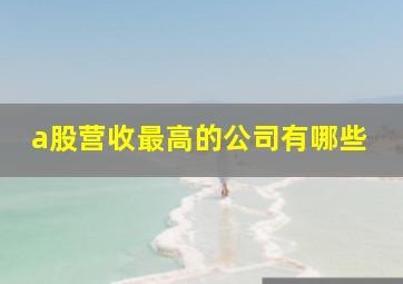 a股营收最高的公司有哪些