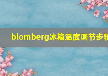 blomberg冰箱温度调节步骤