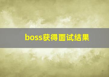 boss获得面试结果