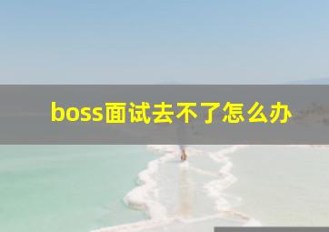 boss面试去不了怎么办