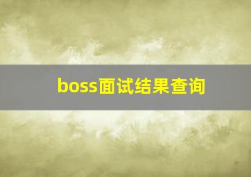 boss面试结果查询