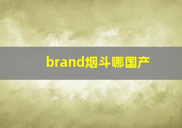 brand烟斗哪国产