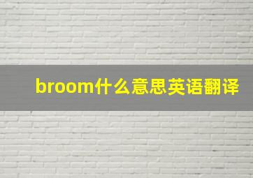 broom什么意思英语翻译