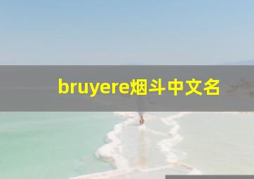 bruyere烟斗中文名