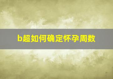 b超如何确定怀孕周数