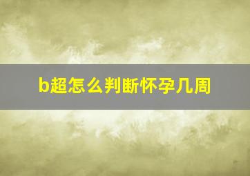 b超怎么判断怀孕几周